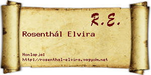 Rosenthál Elvira névjegykártya